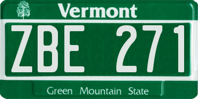 VT license plate ZBE271