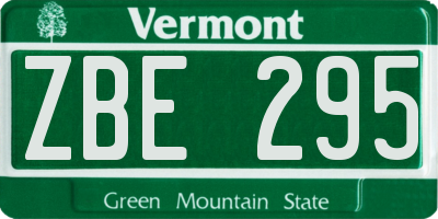 VT license plate ZBE295