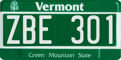 VT license plate ZBE301
