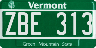 VT license plate ZBE313