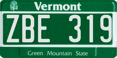 VT license plate ZBE319