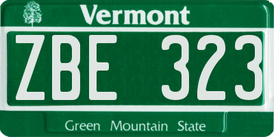 VT license plate ZBE323