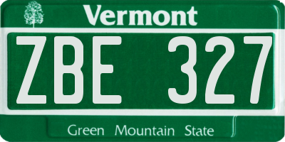 VT license plate ZBE327