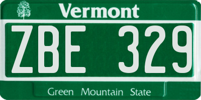 VT license plate ZBE329