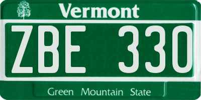 VT license plate ZBE330