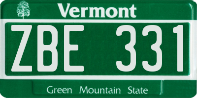 VT license plate ZBE331