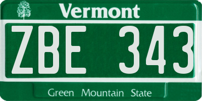 VT license plate ZBE343
