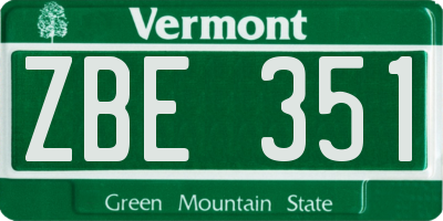 VT license plate ZBE351