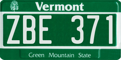 VT license plate ZBE371