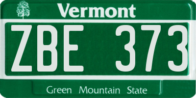VT license plate ZBE373