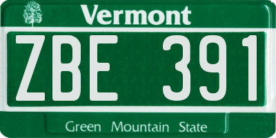 VT license plate ZBE391