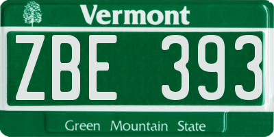 VT license plate ZBE393