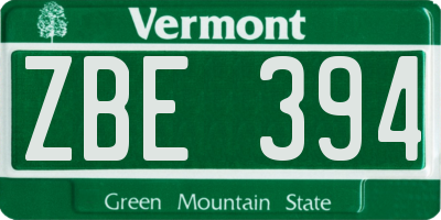 VT license plate ZBE394