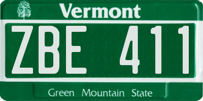 VT license plate ZBE411