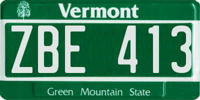 VT license plate ZBE413
