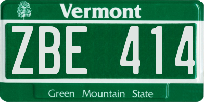VT license plate ZBE414