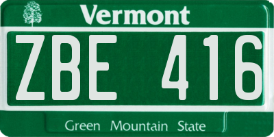 VT license plate ZBE416