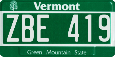 VT license plate ZBE419
