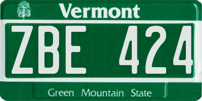 VT license plate ZBE424