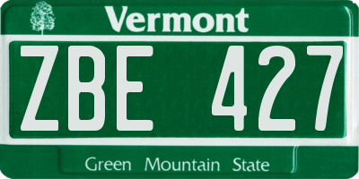 VT license plate ZBE427