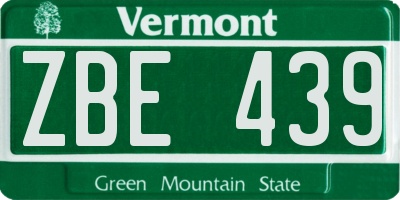VT license plate ZBE439