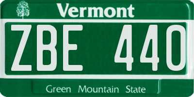 VT license plate ZBE440