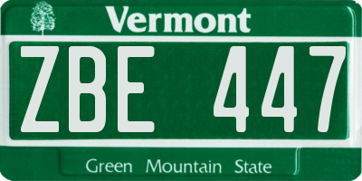 VT license plate ZBE447
