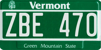 VT license plate ZBE470
