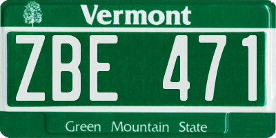 VT license plate ZBE471