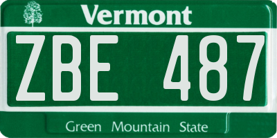VT license plate ZBE487