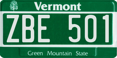 VT license plate ZBE501