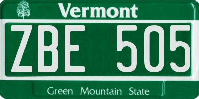 VT license plate ZBE505