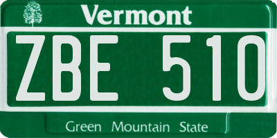 VT license plate ZBE510