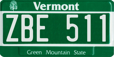 VT license plate ZBE511