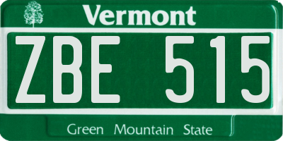VT license plate ZBE515