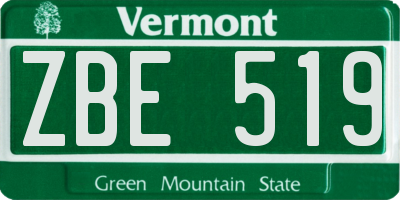 VT license plate ZBE519