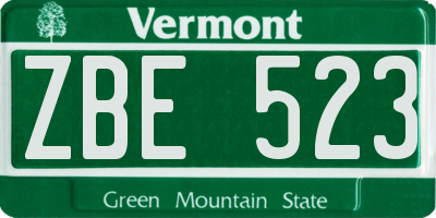 VT license plate ZBE523