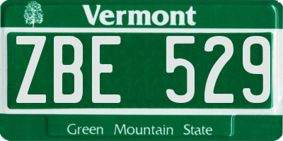 VT license plate ZBE529