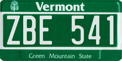 VT license plate ZBE541