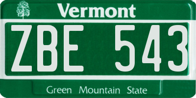 VT license plate ZBE543