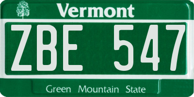 VT license plate ZBE547