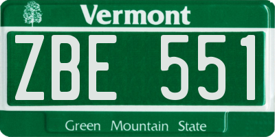 VT license plate ZBE551