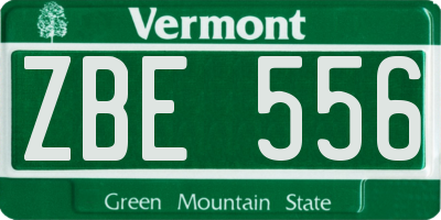 VT license plate ZBE556