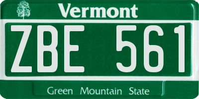 VT license plate ZBE561