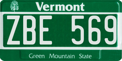 VT license plate ZBE569