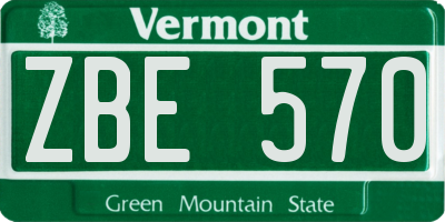 VT license plate ZBE570
