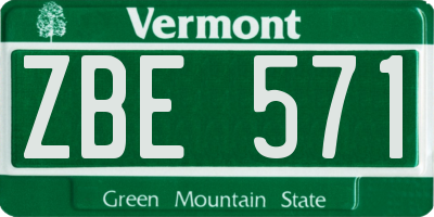VT license plate ZBE571