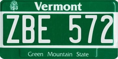 VT license plate ZBE572