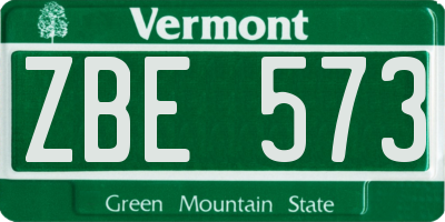 VT license plate ZBE573