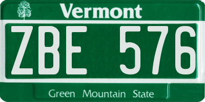 VT license plate ZBE576